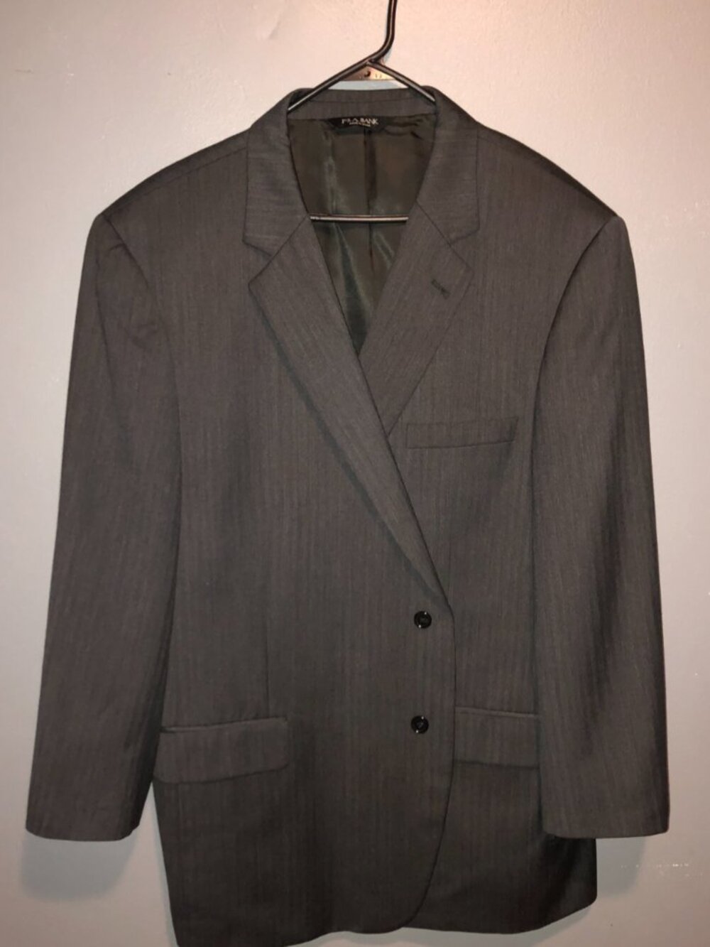 Jos A Bank Signature Collection 52R Gray Blazer Jacket Sport Suit Coat 100% Wool
